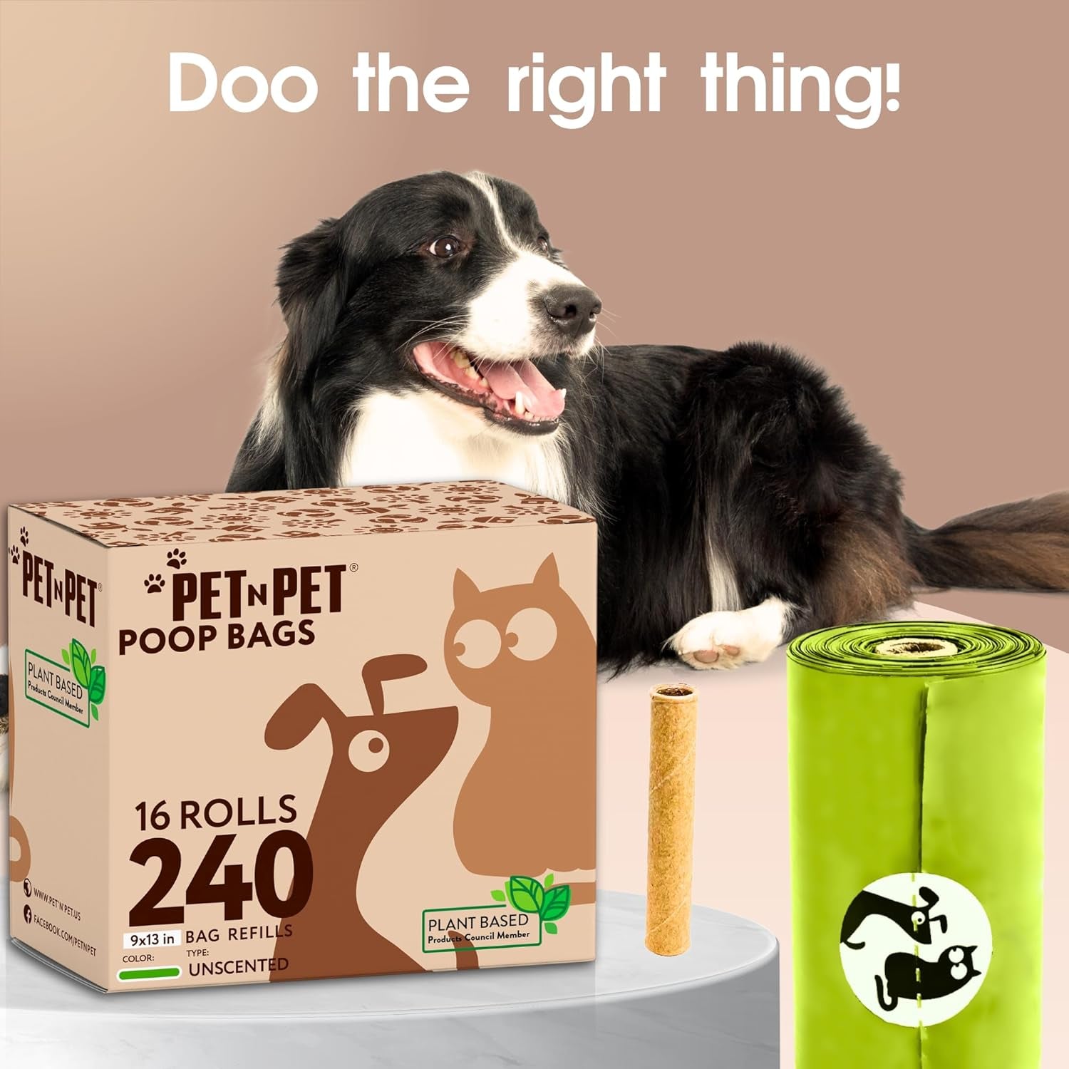 Poop Bags for Dogs, 240 Counts Compostable Dog Poop Bags Rolls, Dog Bags for Poop, Thick Dog Poop Bag Rolls, Doggy Poop Bags, 100% Leak-Proof Easy to Use Pet Poop Bags