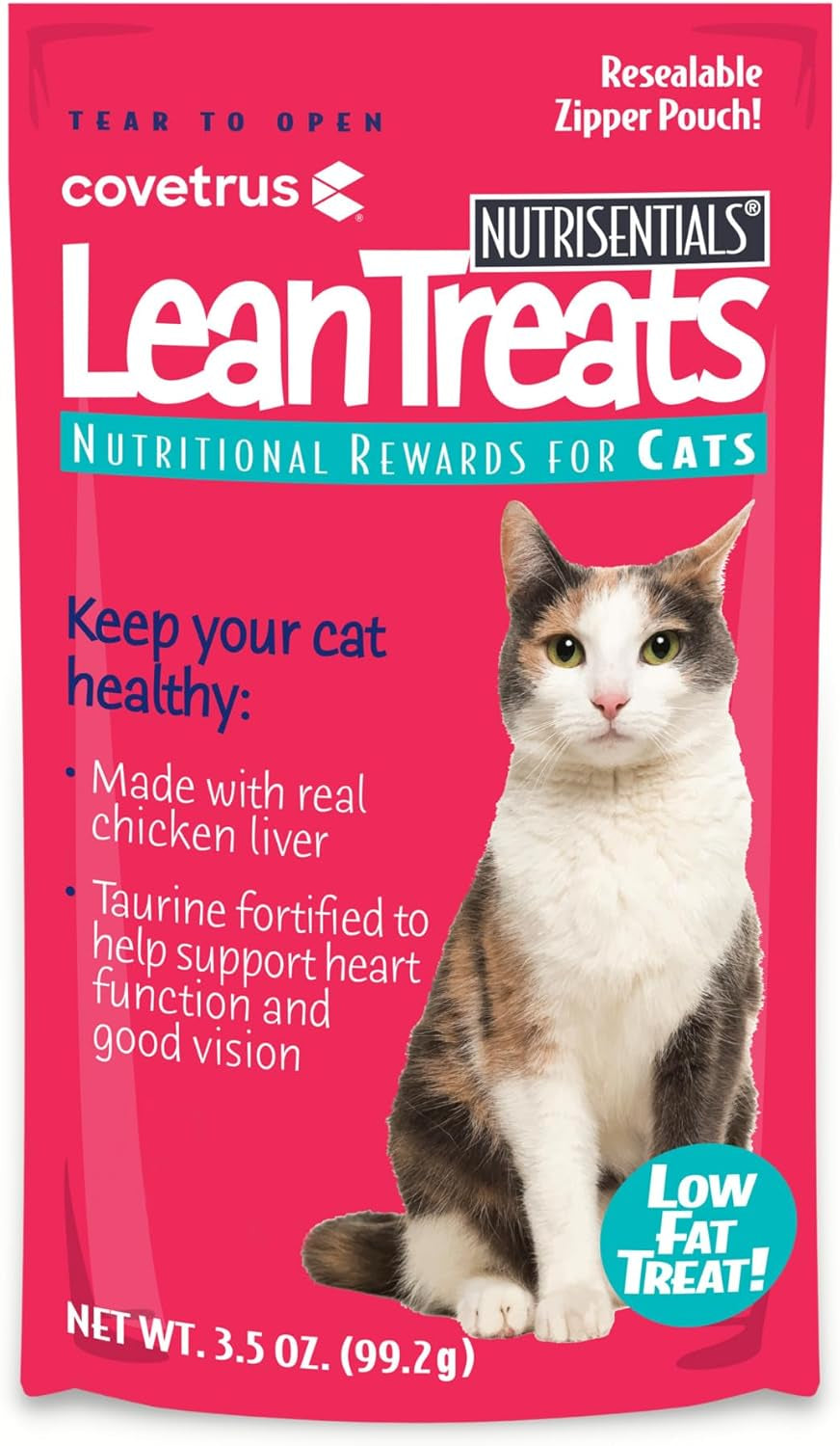 Nutrisential Lean Treats for Cats - Soft Cat Treats for Small, Medium, Large Cats - Nutritional Low Fat Bite Size Feline Treats - Chicken Flavor - 3 Pack - 3.5Oz